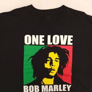 Bob Marley Band Short Sleeve Graphic Pullover T Shirt Mens Size 2XL Black